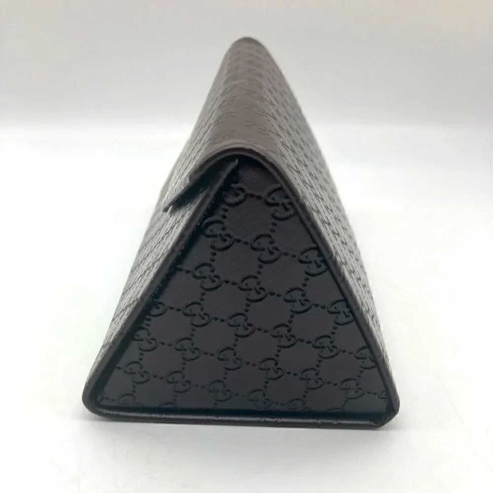 Gucci Monogram Brown Leather Sunglasses Case